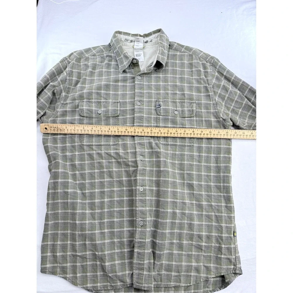 The North Face A5 Series Mens Large Plaid Button Up Shirt Green Cotton ATM8